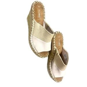 Toms Peep Toe Mule Slip On Wedge sandal Size 5